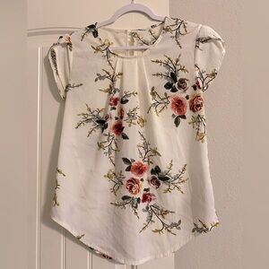 White Floral Blouse